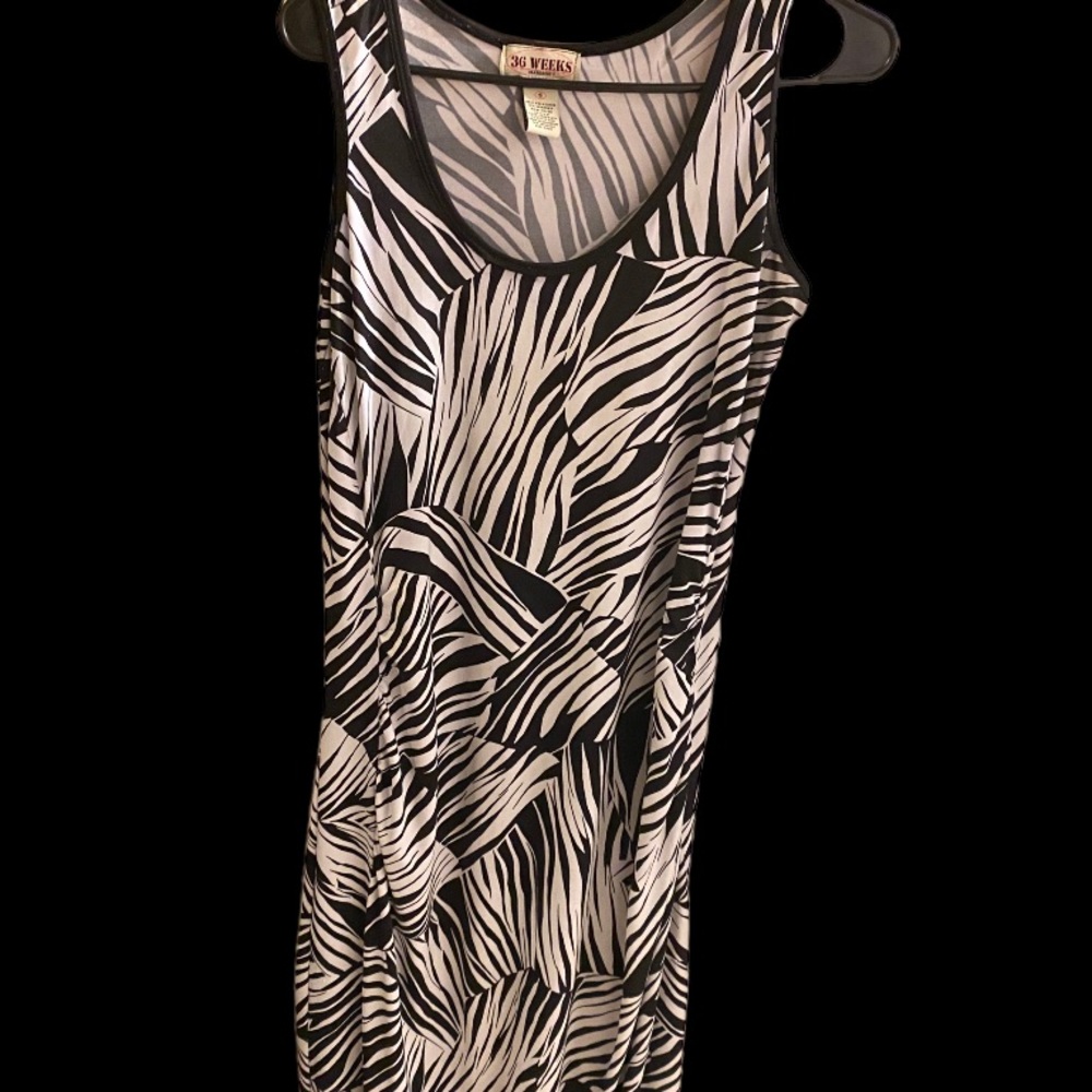 Long soft black and white dress